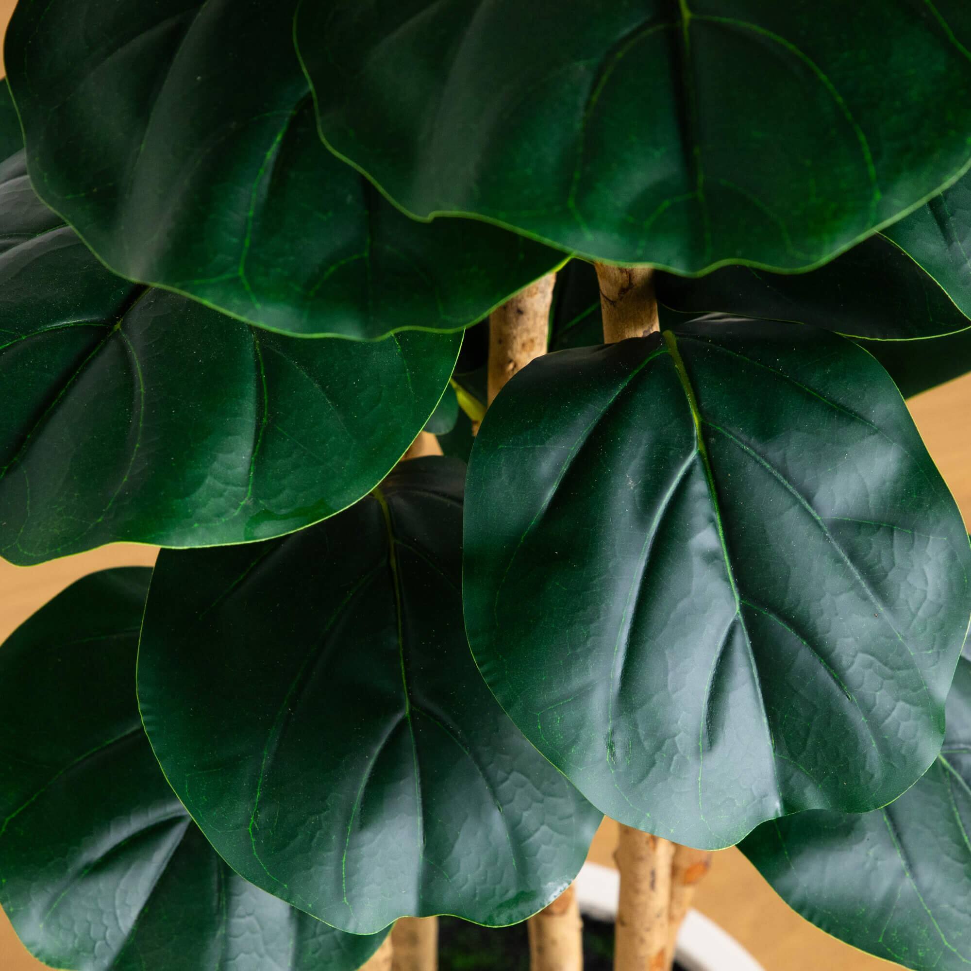 8ft. Artificial Fiddle Leaf Tree in Decorative White Planter